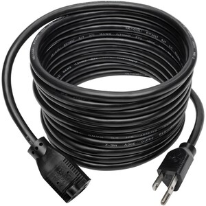 Eaton Tripp Lite Series Power Extension Cord, NEMA 5-15P to NEMA 5-15R - 13A, 120V, 16 AWG, 15 ft. (4.57 m), Black - 120 V