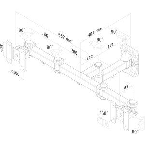 Montaggio a muro Neomounts Neomounts Pro FPMA-W960D per Flat Panel Display - Nero - 25,4 cm a 68,6 cm (27") Supporto scher