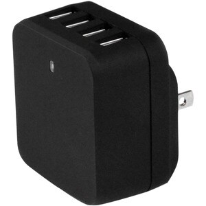 StarTech.com Travel USB Wall Charger â€" 4 Port â€" Black â€" Universal Travel Adapter â€" International Power Adapter â€"
