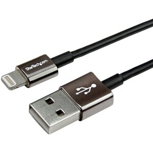 StarTech.com 1m (3ft) Premium Apple Lightning to USB Cable with Metal Connectors for iPhone / iPod / iPad - Black - Cable 