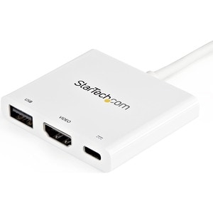 StarTech.com USB C Multiport Adapter with HDMI 4K & 1x USB 3.0 - PD - Mac & Windows - White USB Type C All in One Video Ad