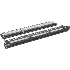 Tripp Lite 48-Port 1U Rack-Mount High-Density UTP 110-Type Patch Panel RJ45 Ethernet 568B Cat5/5e TAA - 48 Port(s) - 48 x 