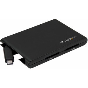 StarTech.com Dual-Slot SD Card Reader/Writer - USB 3.0 with USB-C - SD 4.0, UHS II - Portable SD/SDHC/SDXC Card Reader/Wri