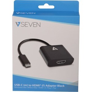 V7 V7UCHDMI-BLK-1E A/V Adapter - 1 x HDMI 1.4 Digital Audio/Video - Female - 1 x USB 3.2 (Gen 1) Type C - Male - 3840 x 21