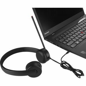Lenovo Kabel Kopfbügel Stereo Headset - Schwarz - Binaural - Ohrumschließend - Host-Schnittstelle: Mini-Phone (3,5mm)