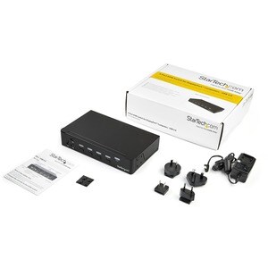 StarTech.com SV431DPU3A2, 3840 x 2160 Pixel, 4K Ultra HD, Rack-Einbau, 18 W, Schwarz
