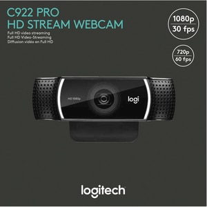 Logitech C922 Webcam - 60 fps - 1920 x 1080 Video - Auto-focus - Computer