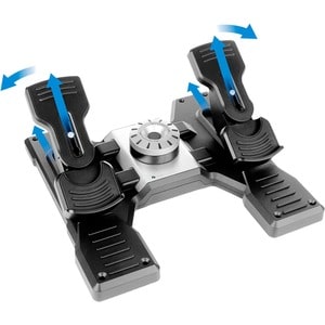 Saitek Flight Rudder Pedals Professional Simulation Rudder Pedals with Toe Brake - Cable - USB - PC - 5.91 ft Cable