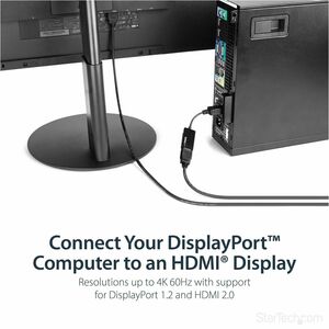 StarTech.com DisplayPort to HDMI Adapter - 4K 60Hz - Video Converter for Your DP Computer and HDMI TV or Computer Monitor 