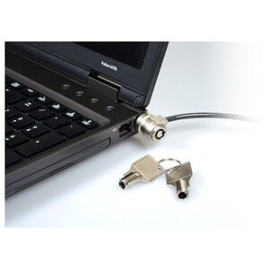 Port Cable Lock For Notebook, Monitor, Projector - 1.80 m Cable - Master Keyed Lock - Black - Zinc, Polyvinyl Chloride (PV