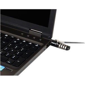 Port Cable Lock For Notebook, Projector, Projector - 1.80 m Cable - Resettable - 4-digit - Combination Lock - Steel, Zinc 