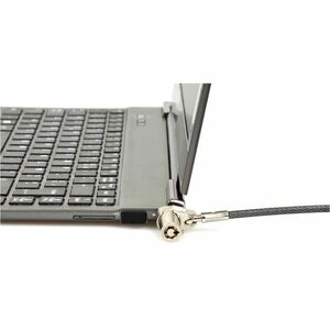 Port Slim Cable Lock For Notebook, Smartphone - 180 cm (70.87") Cable - Patented T-bar/Master Keyed Lock - Black - Nickel 