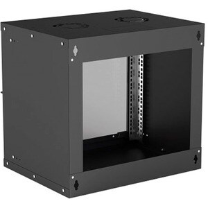 19" Network Cabinet - Wall Mount (Basic), 9U, 400mm Deep, Black, Flatpack, Max 50kg, Usable Depth 340mm, Glass Door, Rack,