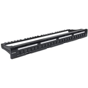 Patch Panel, Blank, 1U, 24-Port, Black - 1U High - 19" Wide - Rack-mountable