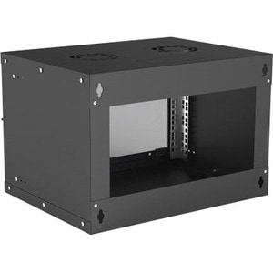 Network Cabinet, Wall Mount (Basic), 6U, Usable Depth 340mm/Width 485mm, Black, Flatpack, Max 50kg, Glass Door, 19", Parts
