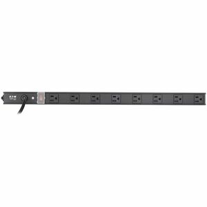 Eaton Tripp Lite Series 8-Outlet Vertical Power Strip, 120V, 15A, NEMA 5-15P, 15 ft. (4.57 m) Cord, 24 in., Black Housing 