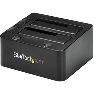 StarTech.com Laufwerk-Dock SATA/600 - USB 3.0 Typ B Host Interface - UASP-Support Extern - Schwarz - 2 x HDD unterstützt -
