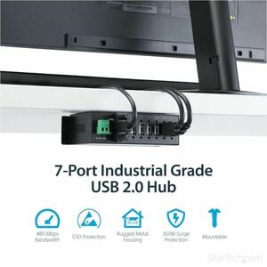 StarTech.com USB-Hub - USB Typ-B - Extern - Schwarz - TAA-konform - 7 Total USB Port(s) - 7 USB 2.0 Port(s) - PC, Mac