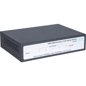 HPE OfficeConnect 1420 5G 5 Anschlüsse Ethernet-Switch - 2 Unterstützte Netzwerkschicht - Verdrilltes Doppelkabel - 1U Hoc