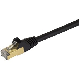 StarTech.com 1ft CAT6a Ethernet Cable - 10 Gigabit Category 6a Shielded Snagless 100W PoE Patch Cord - 10GbE Black UL Cert