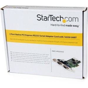 StarTech.com 2 Port PCIe Serial Adapter Card with 16550 - Half-height/Low-profile Plug-in Card - 16550 UART - PCI Express 