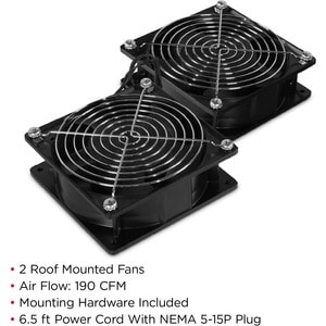 CyberPower Carbon CRA11002 Fan Tray - 2 Fan - 5.4 m³/min - Black