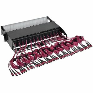Tripp Lite series N48K-42M8L168-B 50/125 Breakout Fiber Patch Panel - 168 x Duplex - 2U High - Black - 19" Wide - Rack-mou