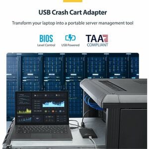 StarTech.com KVM Console to USB 2.0 Portable Laptop Crash Cart Adapter, Compact Notebook/Netbook KVM to USB Portable KVM C