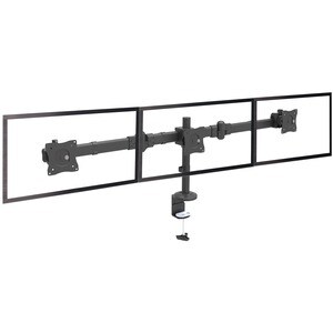 StarTech.com Triple Monitor Mount - Articulating - Clamp / Grommet Mount - Monitors up to 24â€- VESA Mount - Triple Monit