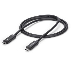 StarTech.com Active 40Gbps Thunderbolt 3 Cable - 3.3ft/1m - Black - 5k 60Hz/4k 60Hz - Certified TB3 Charger Cord w/ 100W P