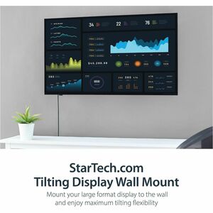 StarTech.com Flat Screen TV Wall Mount - Tilting - For 32" to 75" TVs - Steel - VESA TV Mount - Monitor Wall Mount - 1 Dis