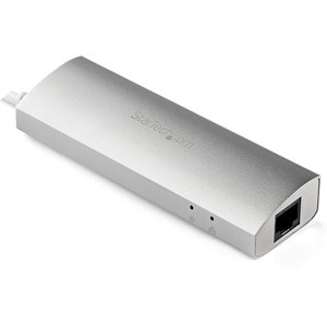 StarTech.com 3-Port USB Hub with Ethernet, USB-A Ports, Gigabit Ethernet/GbE, USB 5Gbps, Bus-Powered, Portable Laptop USB 