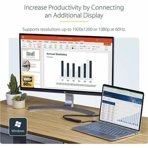 StarTech.com USB 3.0 to HDMI Adapter, USB to HDMI Monitor Converter for Windows, 1080P (no support for macOS/ChromeOS/Linu