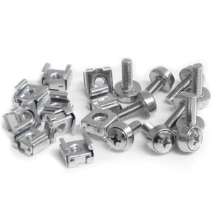 StarTech.com CABSCREWM5 - TAA-konform - Käfigmutter, Rack-Schraube - 12 mm - Edelstahl - Silber - 50 / Paket
