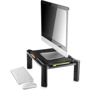 V7 DT1HARS-1E Height Adjustable Monitor Riser - 25.4 cm (10") to 81.3 cm (32") Screen Support - 9.07 kg Load Capacity - 16