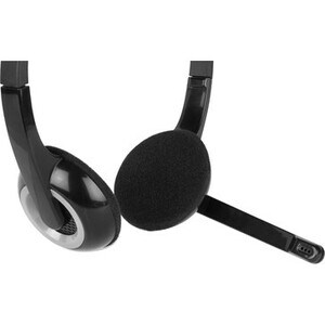 Hamlet Cuffia Stereo con Microfono per PC / Notebook. Connessione Doppio Jack da 3,5 mm. Bi-Aurale, Sovraurale. Cavo 180 cm. 