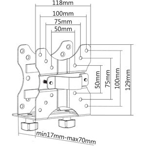 Newstar Thin Client Holder (attach between monitor and mount) - Black - 5 kg Load Capacity - 100 x 100, 50 x 50, 75 x 75