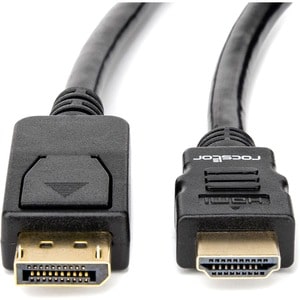 Rocstor Premium DisplayPort to HDMI Converter Cable - 6 ft - 4K - 1 Pack - For Notebook, Projector, Monitor, Ultrabook, TV