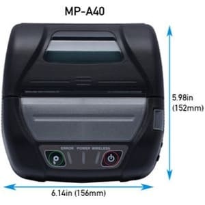 Seiko MP-A40 4" Mobile Receipt and Label Printer - USB - Bluetooth - Perfect for E-Citations - Direct Store Delivery Invoi