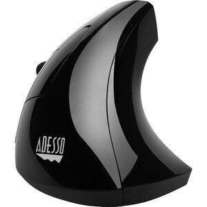 Adesso iMouse E90- Wireless Left-Handed Vertical Ergonomic Mouse - Optical - Wireless - Radio Frequency - 2.40 GHz - Black