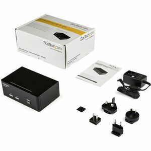 StarTech.com 2-Port DisplayPort KVM Switch - Dual-Monitor - 4K 60 - with Audio & USB Peripheral Support - DP 1.2 - USB Hub