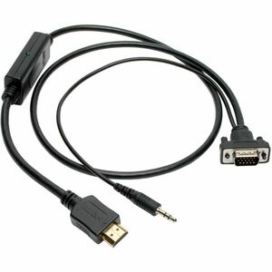 Eaton Tripp Lite Series HDMI to VGA + Audio Active Adapter Cable (HDMI to Low-Profile HD15 + 3.5 mm M/M), 10 ft. (3.1 m) -