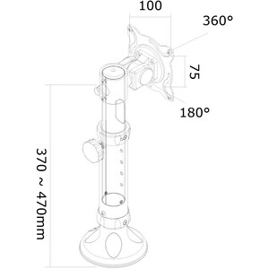 Neomounts Neomounts Pro FPMA-D025BLACK Desk Mount for Flat Panel Display - Black - Height Adjustable - 25.4 cm to 66 cm (2