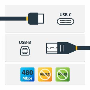 StarTech.com 2m 6 ft USB C to USB B Cable - M/M - USB 2.0 - USB Type C Printer Cable - USB 2.0 Type-C to Type-B Cable - Ca