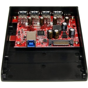 StarTech.com USB 3.0 Front Panel 4 Port Hub - 5Gbps - 3.5 5.25in Bay - 5 Total USB Port(s) - 5 USB 3.0 Port(s)1 SATA Port(