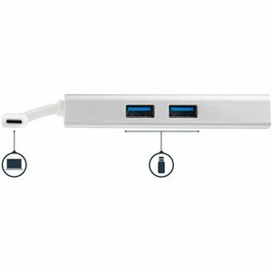 StarTech.com Adattatore Multifunzione USB-C per portatili - Power Delivery - 4K HDMI - Gbe - USB 3.0 - Bianco e Argento - 