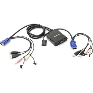 IOGEAR 2-Port USB VGA Cable KVM with DisplayPort Adapters - 2 Computer(s) - 1 Local User(s) - 2048 x 1536 - 2 x USB1 x VGA