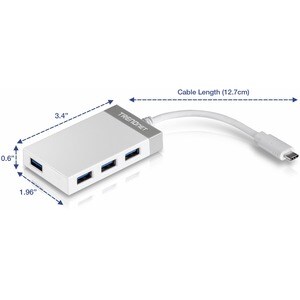 Hub USB TRENDnet Nouveau - USB Type C - Externe - 4 Total de ports USB - 4 Port(s) USB 3.0 - PC, Mac