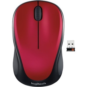 Logitech M317 Mouse - Optical - Wireless - Radio Frequency - Red - USB - 1000 dpi - Scroll Wheel - 2 Button(s) - Symmetrical