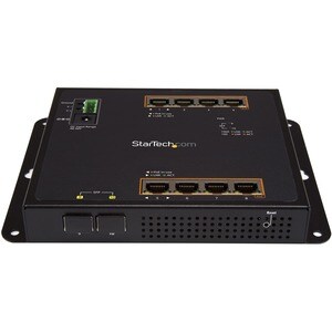 StarTech.com Gigabit Ethernet Switch - 8 Port PoE+ plus 2 SFP Ports - Industrial - Gigabit Switch - Managed Switch - Add u